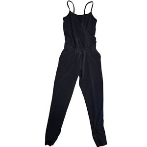 Nancy Rose Performance Black Pima Cotton Jumpsuit Women's 6 Athleisure Lounge